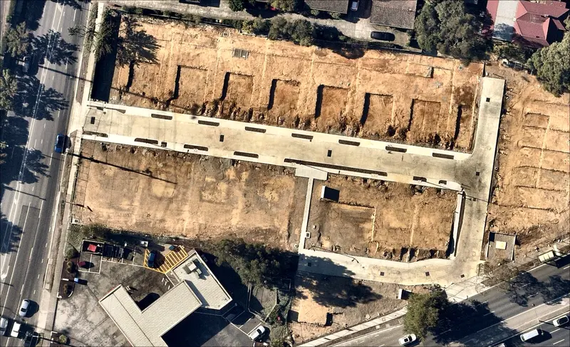 Aerial view of the Blackburn Quarters subdivision under construction